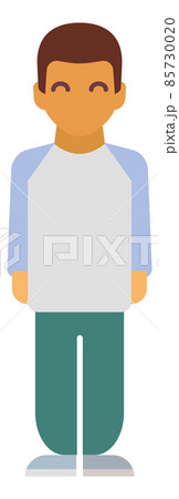 Boy icon. Flat arabic child character in green pants 85730020