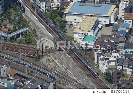 東京スカイツリーから望む：京成押上線3000形 85730112