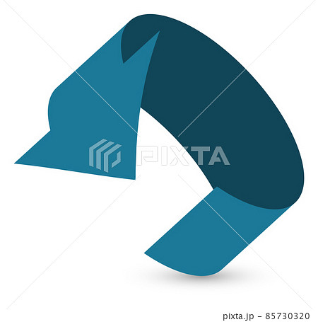 Blue arrow in 3d circle shape. Cycle repeat symbol 85730320
