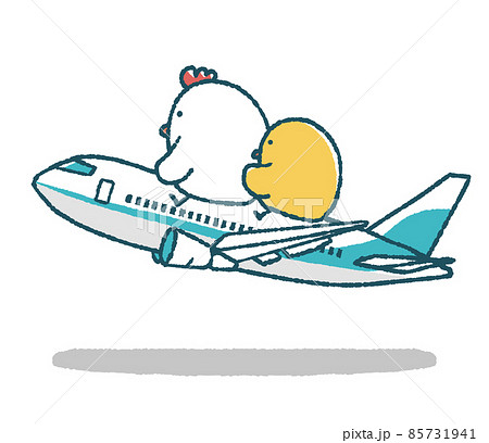 ゆるいにわとりとひよこは飛行機に乗る 85731941