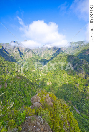 nice mountains in Madeira island with sky nice mountains in Madeira island with sky 85732139