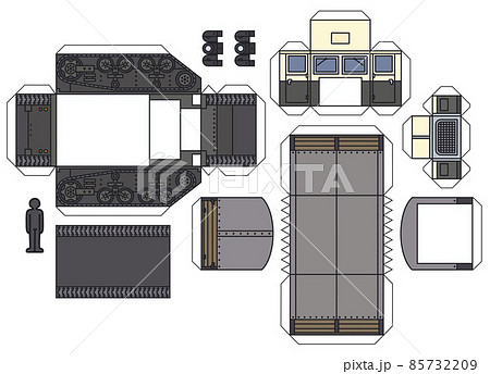 The paper model of an old tracked truck 85732209