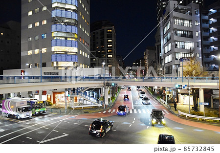 夜の渋谷橋　東京 85732845