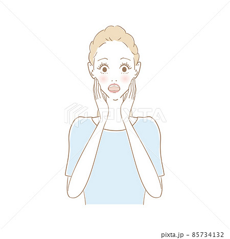 女性表情　困る 85734132