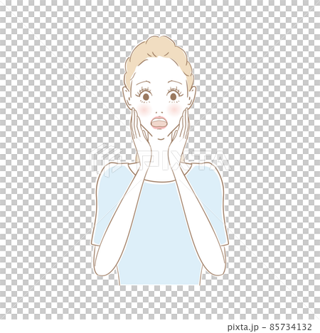 女性表情　困る 85734132