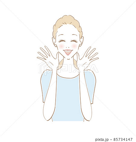 女性表情　嬉しい 85734147