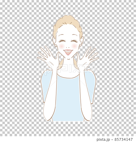 女性表情　嬉しい 85734147
