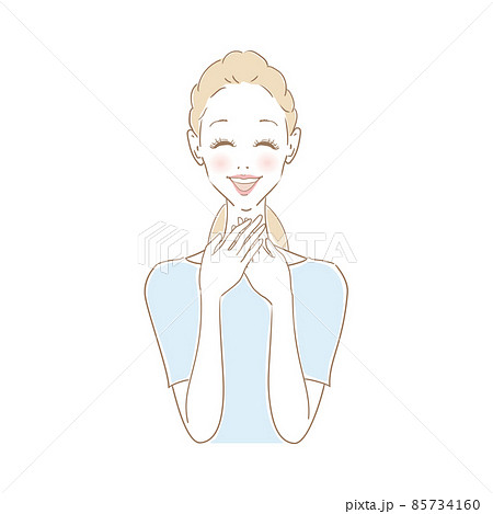 女性表情　嬉しい 85734160
