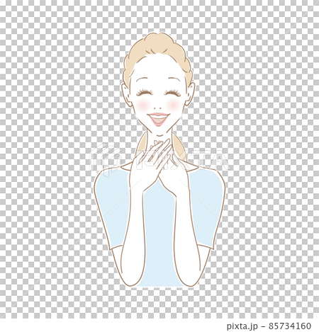 女性表情　嬉しい 85734160