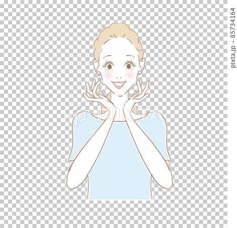 女性表情　嬉しい 85734164