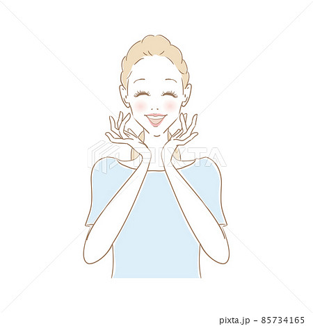 女性表情　嬉しい 85734165