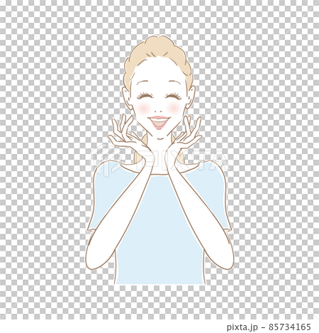 女性表情　嬉しい 85734165