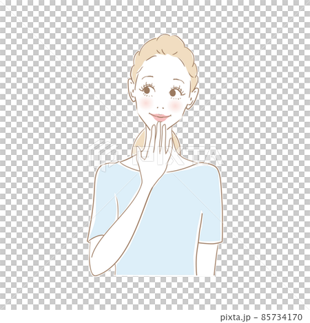 女性表情 考える 女性表情 考える 85734170