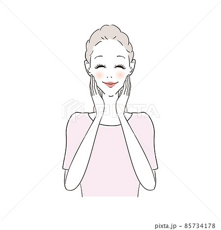 女性表情　嬉しい 85734178