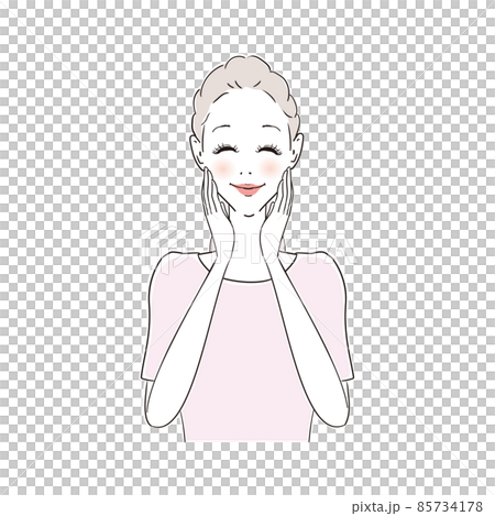 女性表情　嬉しい 85734178
