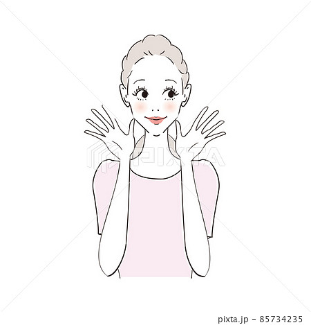 女性表情　嬉しい 85734235