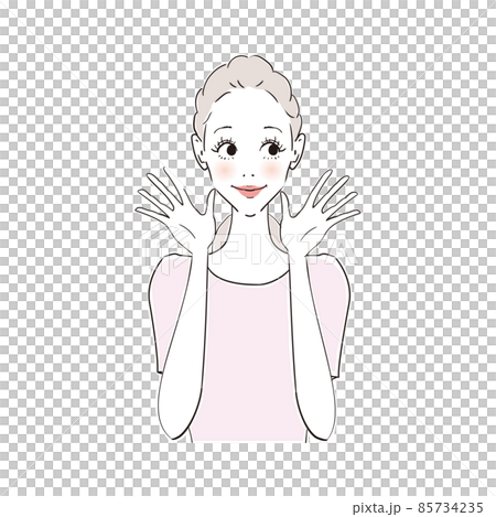 女性表情　嬉しい 85734235