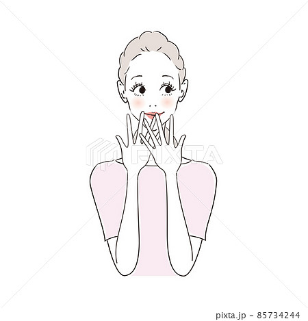 女性表情　考える 85734244