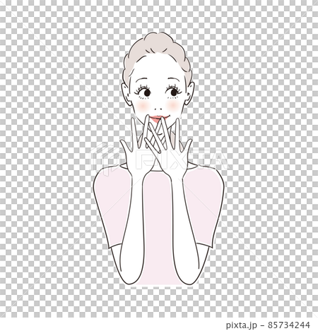 女性表情　考える 85734244