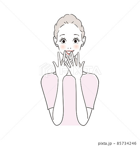 女性表情　嬉しい 85734246