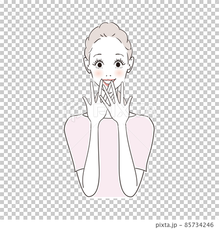 女性表情　嬉しい 85734246