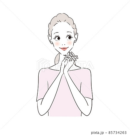 女性表情　嬉しい 85734263