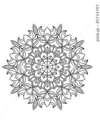 Mandala pattern Coloring book Art wallpaper design, tile pattern, greeting card, sticker, lace and tattoo. decoration for interior design. ethnic oriental circle ornament. 85734707