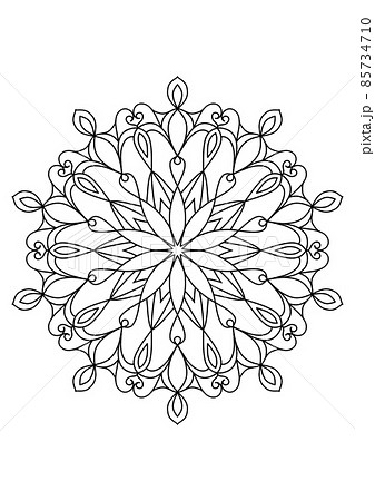 Mandala pattern Coloring book Art wallpaper design, tile pattern, greeting card, sticker, lace and tattoo. decoration for interior design. ethnic oriental circle ornament. 85734710