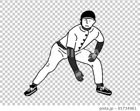 Baseball player aiming for stealing 85734961