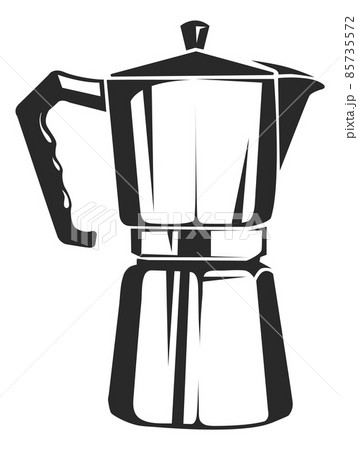 Coffee pot icon. Metal moka maker for 