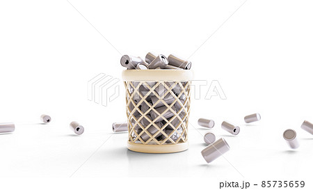 空き缶の3Dイラスト素材　環境問題のイメージ素材　3Dレンダリング 85735659