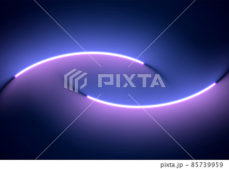 Neon illumination background. Abstract 80s or synthwave styled backdrop with blue and purple lamp on the wallpaper. 85739959
