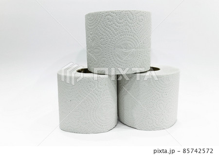 toilet paper close-up isolated on white background 85742572
