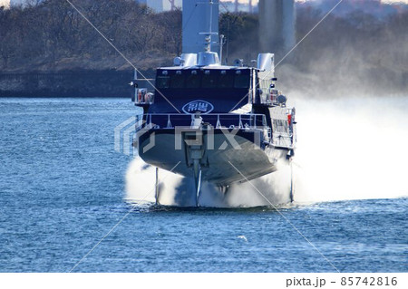 伊豆諸島を結ぶトビウオ…東京港を行くジェットホイル 85742816