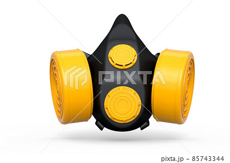 Respirator for professional use or gas mask on white background 85743344