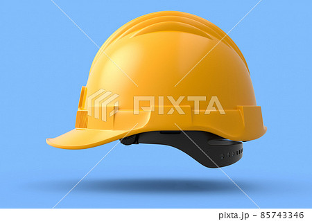Yellow safety helmet or hard cap isolated on blue background 85743346