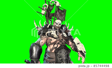 Huge Orc Monster With A Cudgel 3d Modelのイラスト素材