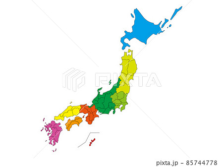 日本地図カラー板 日本地図カラー板 85744778