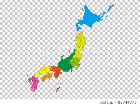 日本地図カラー板 日本地図カラー板 85744778