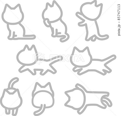 シンプルな猫のアイコンセット シンプルな猫のアイコンセット 85747113