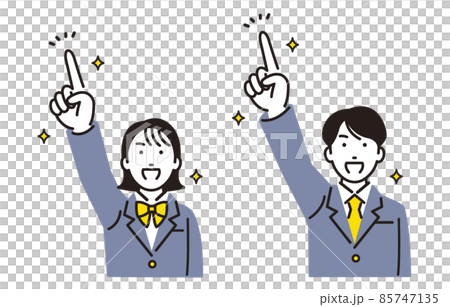 人物 上を目指す高校生の男女 85747135