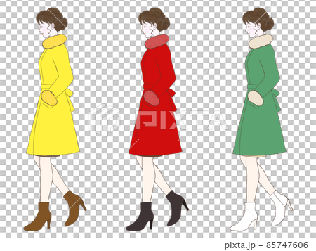 Female in coat ② (whole body, colorful) Female in coat ② (whole body, colorful) 85747606