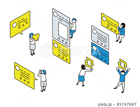 SNSで発信する人々3　アイソメトリック 85747667