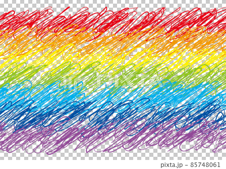 カラフルでラフな手描きラインのボーダー 85748061