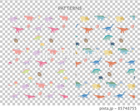 手描きの恐竜パターン 85748755