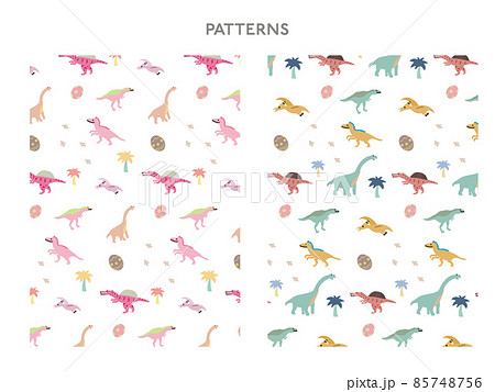 恐竜のパターンセットのイラスト素材