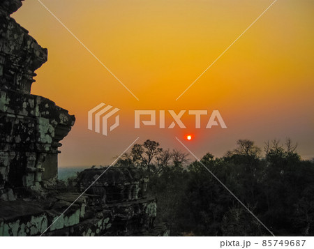 Angkor Wat, Cambodia - Beautiful orange sunrise Angkor Wat, Cambodia - Beautiful orange sunrise 85749687