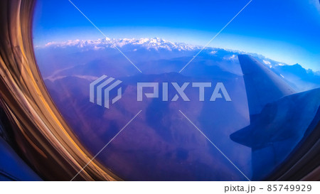 Nepal and Himalayas landscape view from airplane. Tourism and traveling to Nepal 85749929