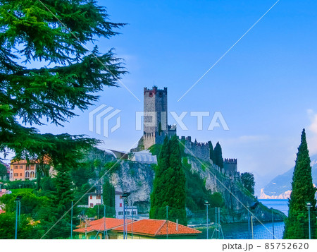 Scaliger Castle in Garda town on lake Garda, 85752620