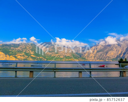 High mountains and road, Lake Garda,Italy, Europe High mountains and road, Lake Garda,Italy, Europe 85752637